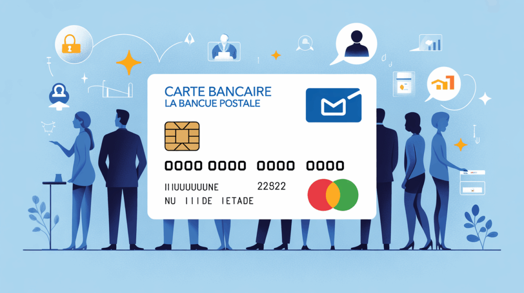 Carte Bancaire La Banque Postale fond bleu sécurité gestion