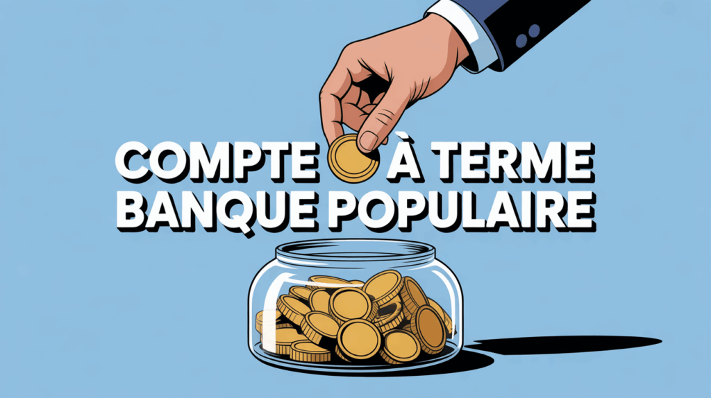 Compte à terme Banque Populaire illustration main déposant pièce dans tirelire