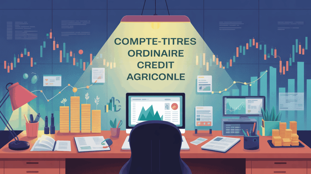 illustration compte titres ordinaire credit agricole bureau et graphiques