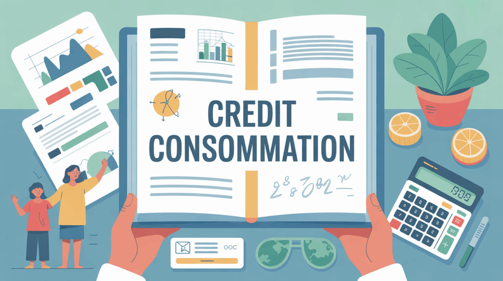 illustration dossier credit consommation la banque postale famille