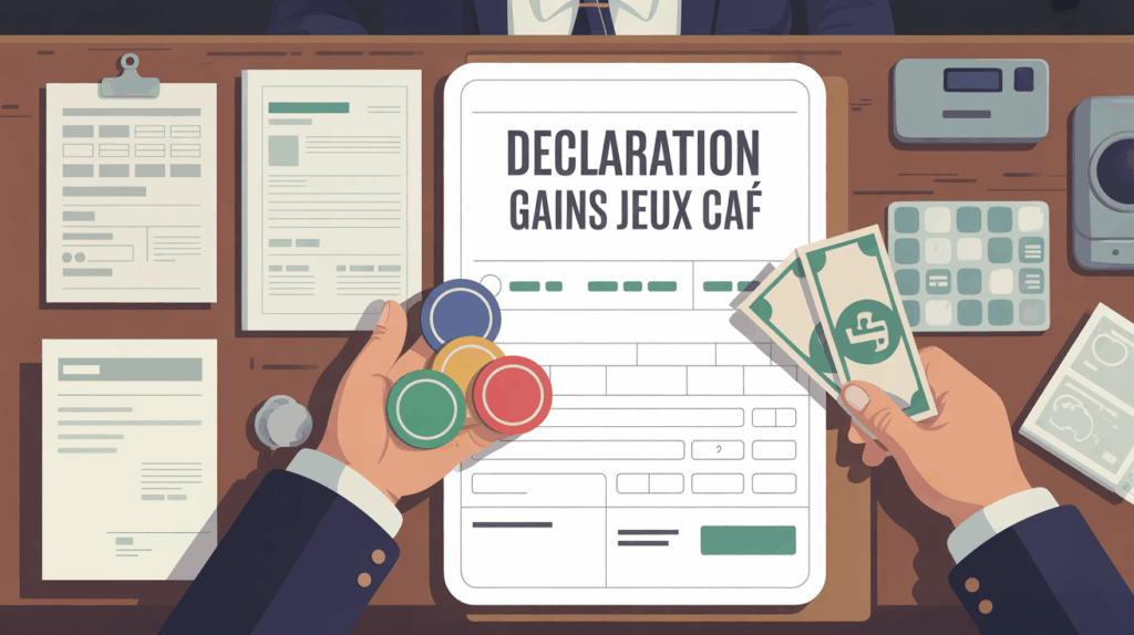 bureau administratif déclaration gains jeux CAF formulaires jetons billets
