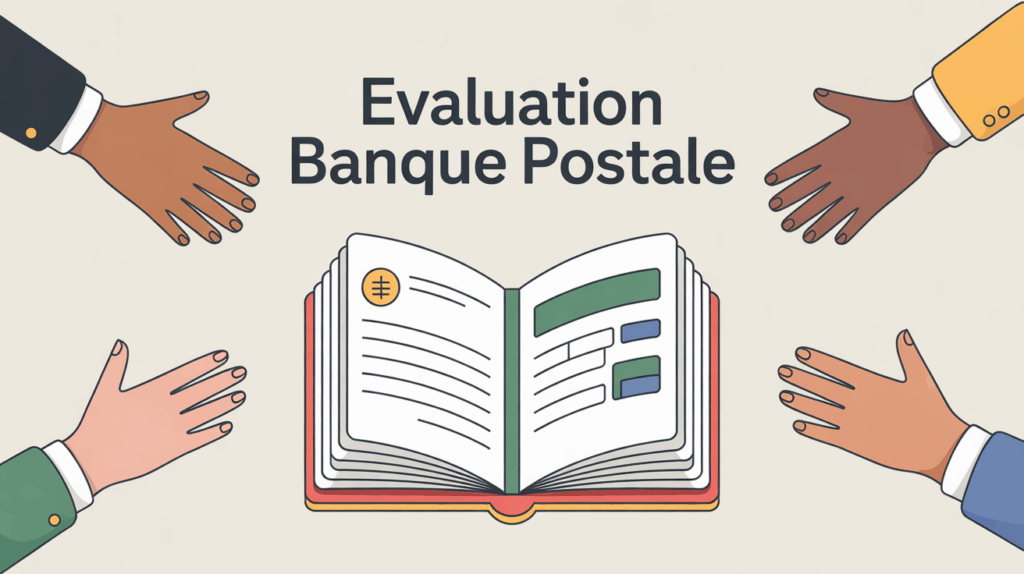 Illustration carnet bancaire Evaluation Banque Postale