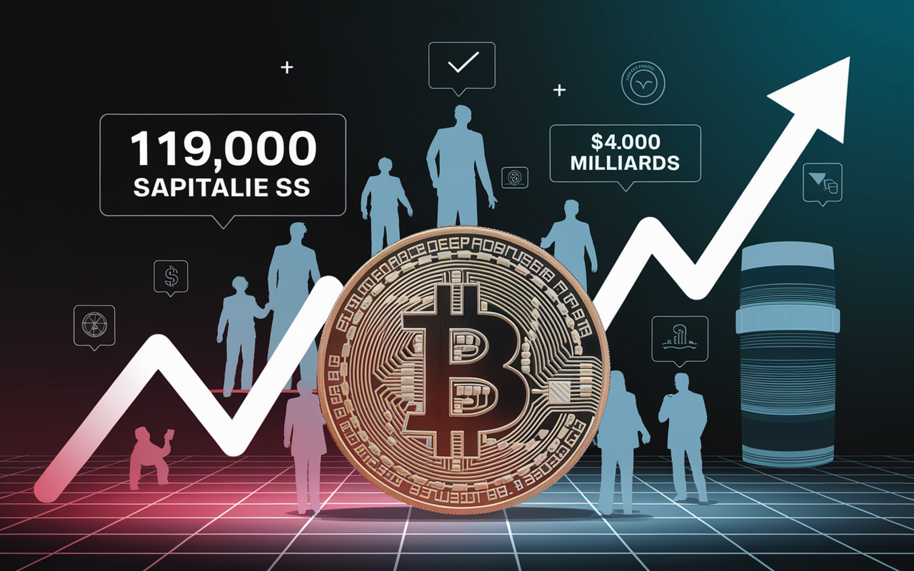 graphique hausse bitcoin 119000 dollars bull run crypto 2025