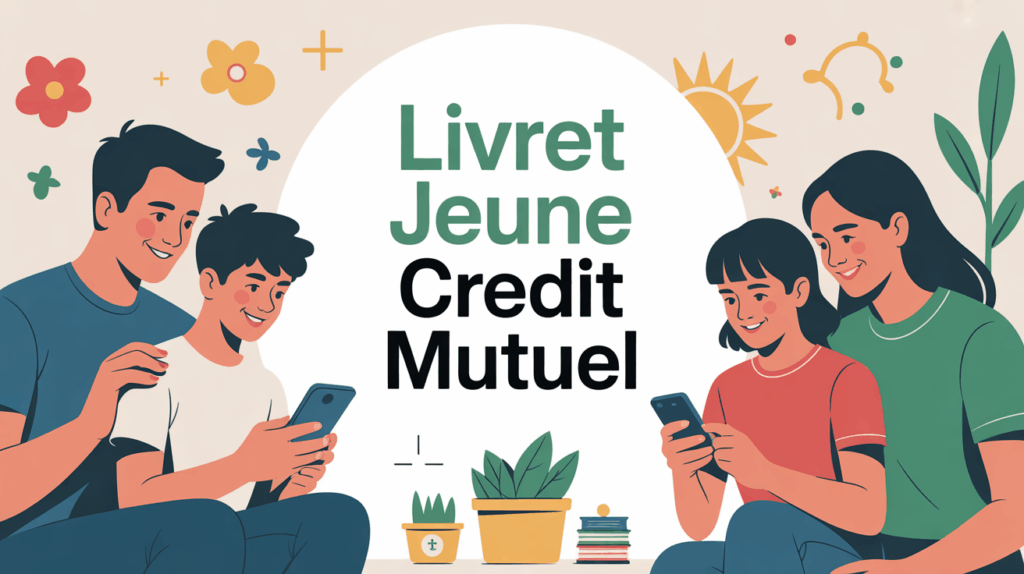 Famille consulte Livret Jeune Crédit Mutuel sur smartphone