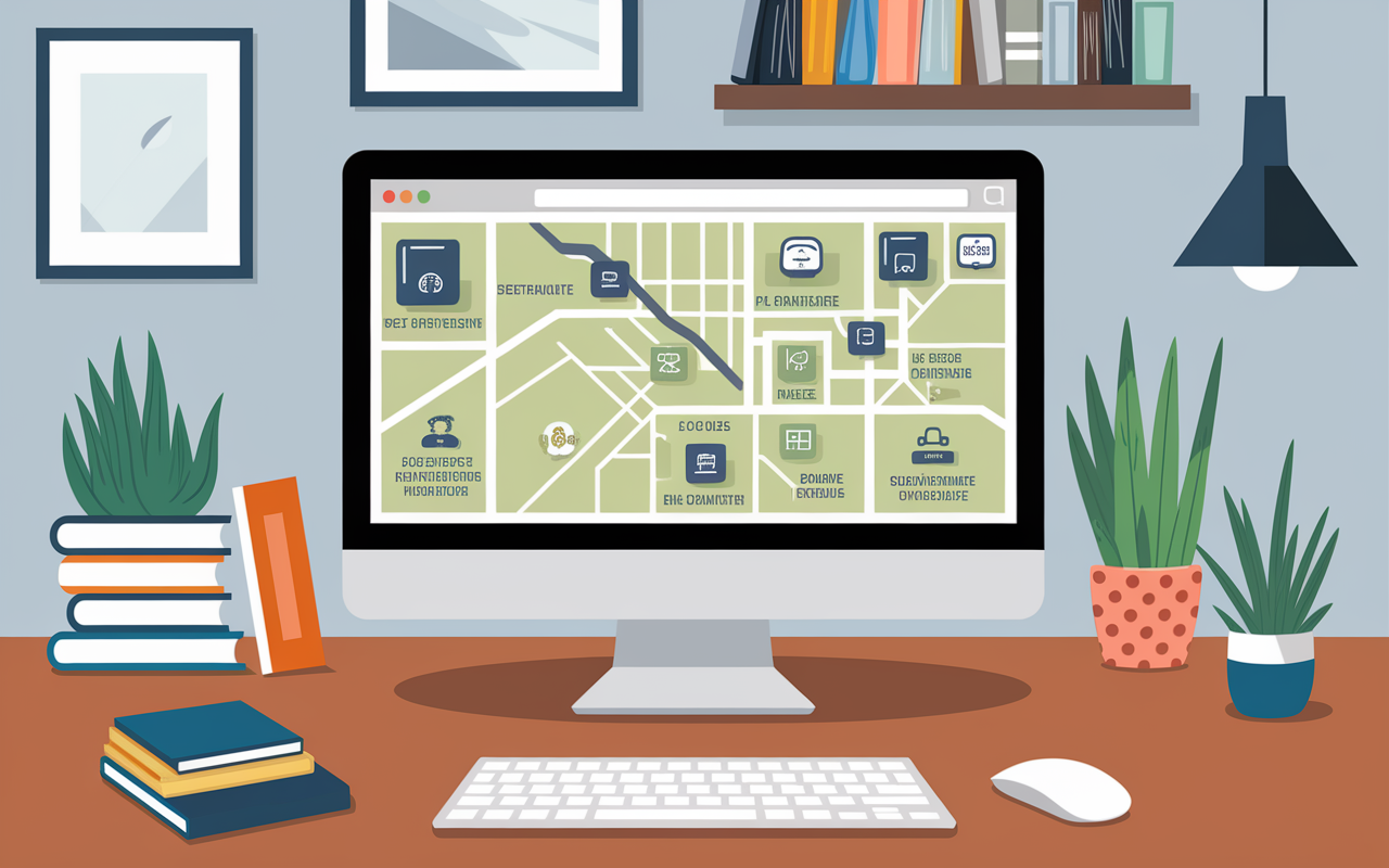 Carte interactive agence BNP Paribas avec pictogrammes services