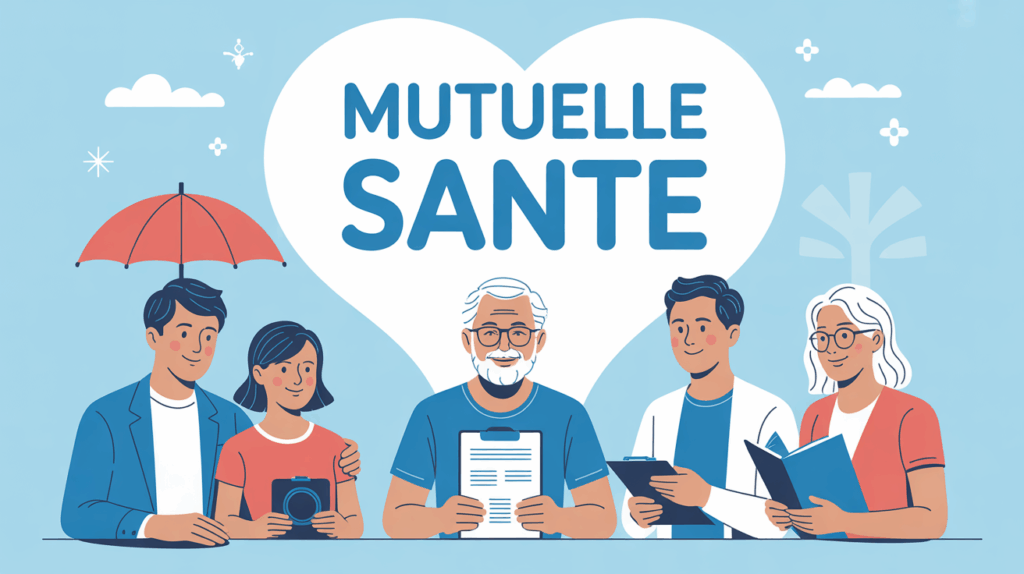 Illustration mutuelle sante famille senior bouclier