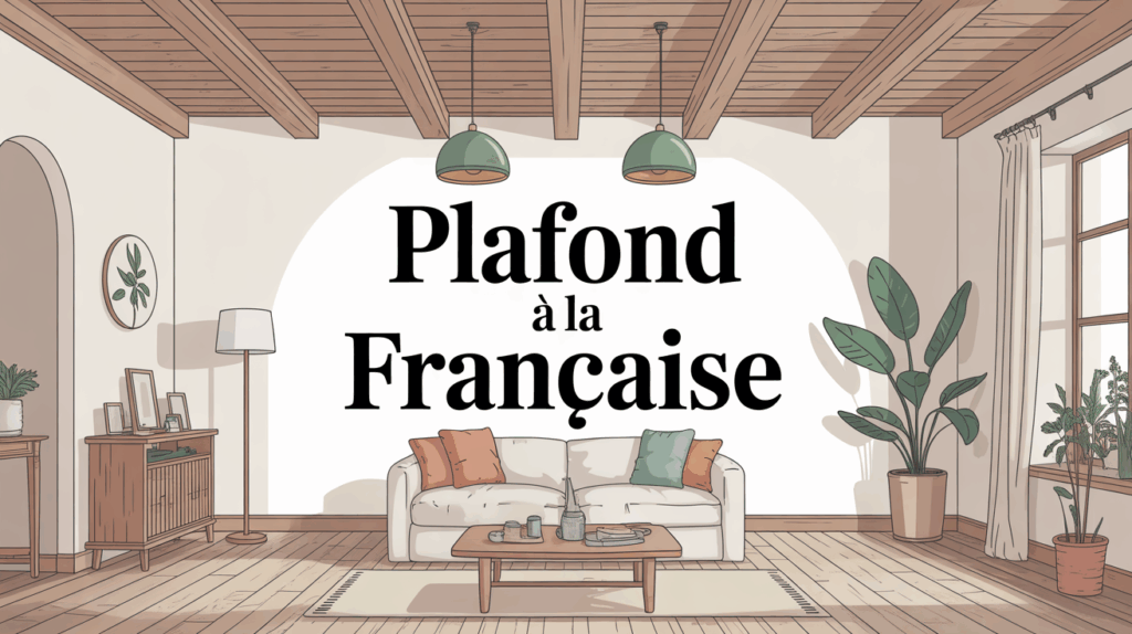 plafond à la française avec poutres apparentes bois naturel