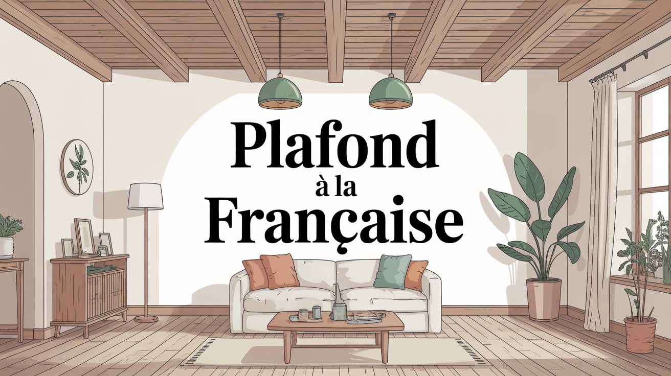 plafond à la française avec poutres apparentes bois naturel