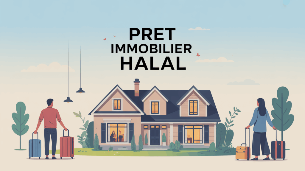 Illustration maison famille pret immobilier halal France