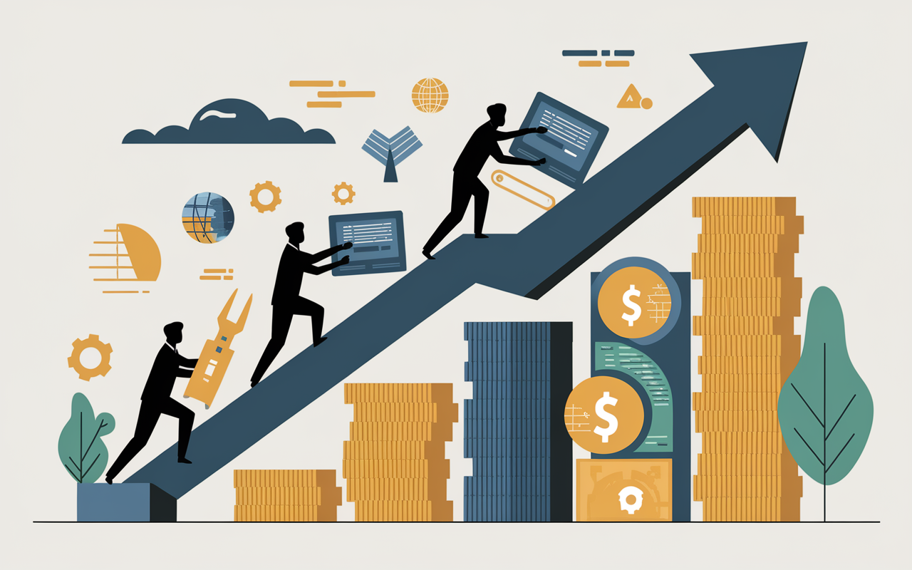 Illustration croissance digitale moteurs resultats financiers 2024 societe generale