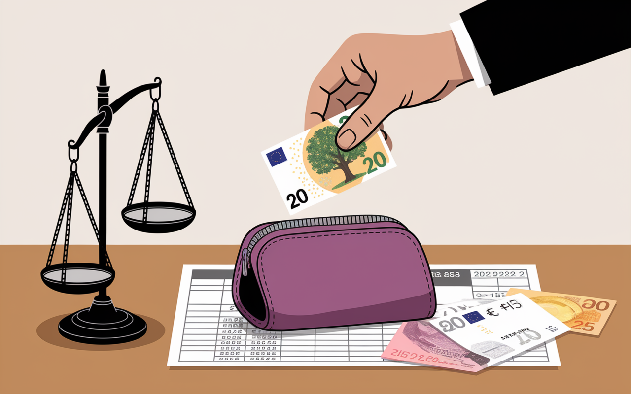 Main sortant piece 2 euros Arbre de Vie porte-monnaie balance cotation