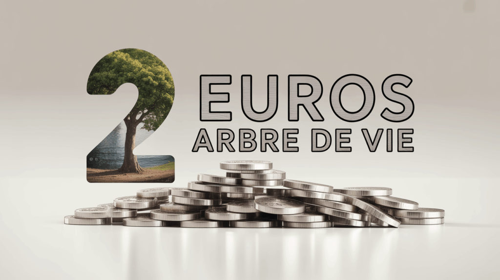 Pile de pieces 2 euros Arbre de Vie estimation