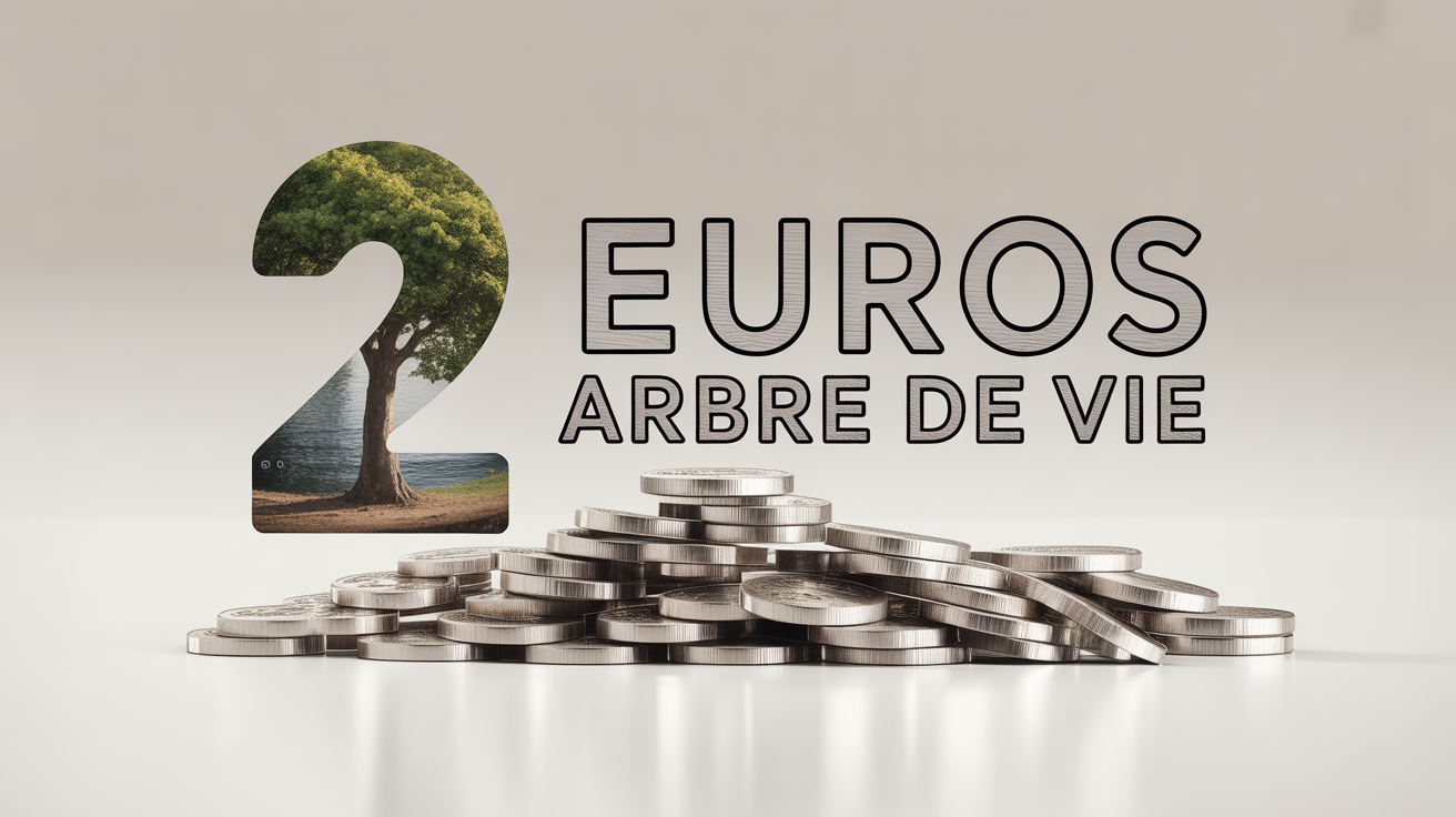 Pile de pieces 2 euros Arbre de Vie estimation