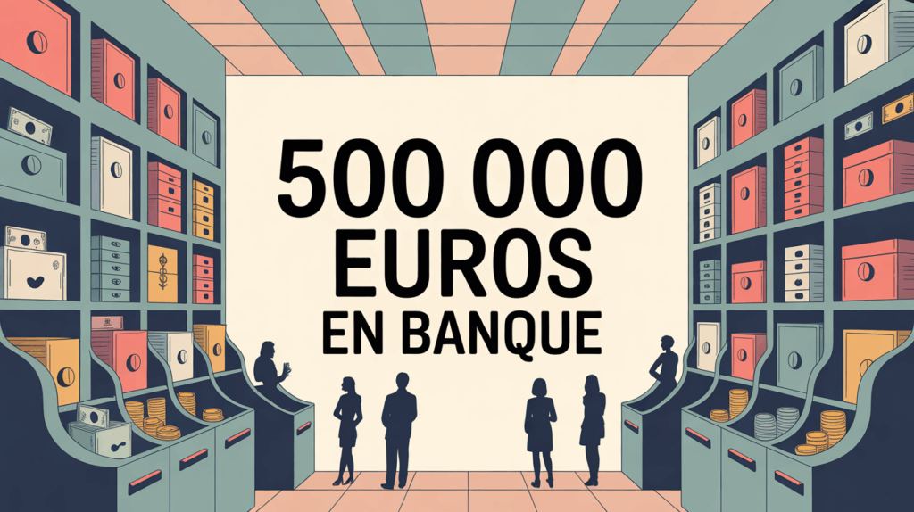 Banque moderne 500 000 euros grands coffres billets pieces