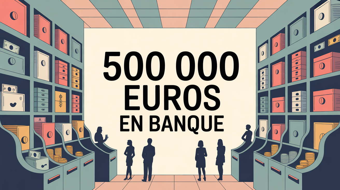 Banque moderne 500 000 euros grands coffres billets pieces