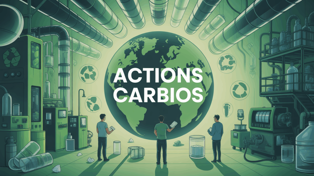 Vue stylisée usine verte actions Carbios recyclage