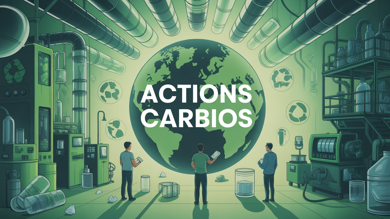Vue stylisée usine verte actions Carbios recyclage