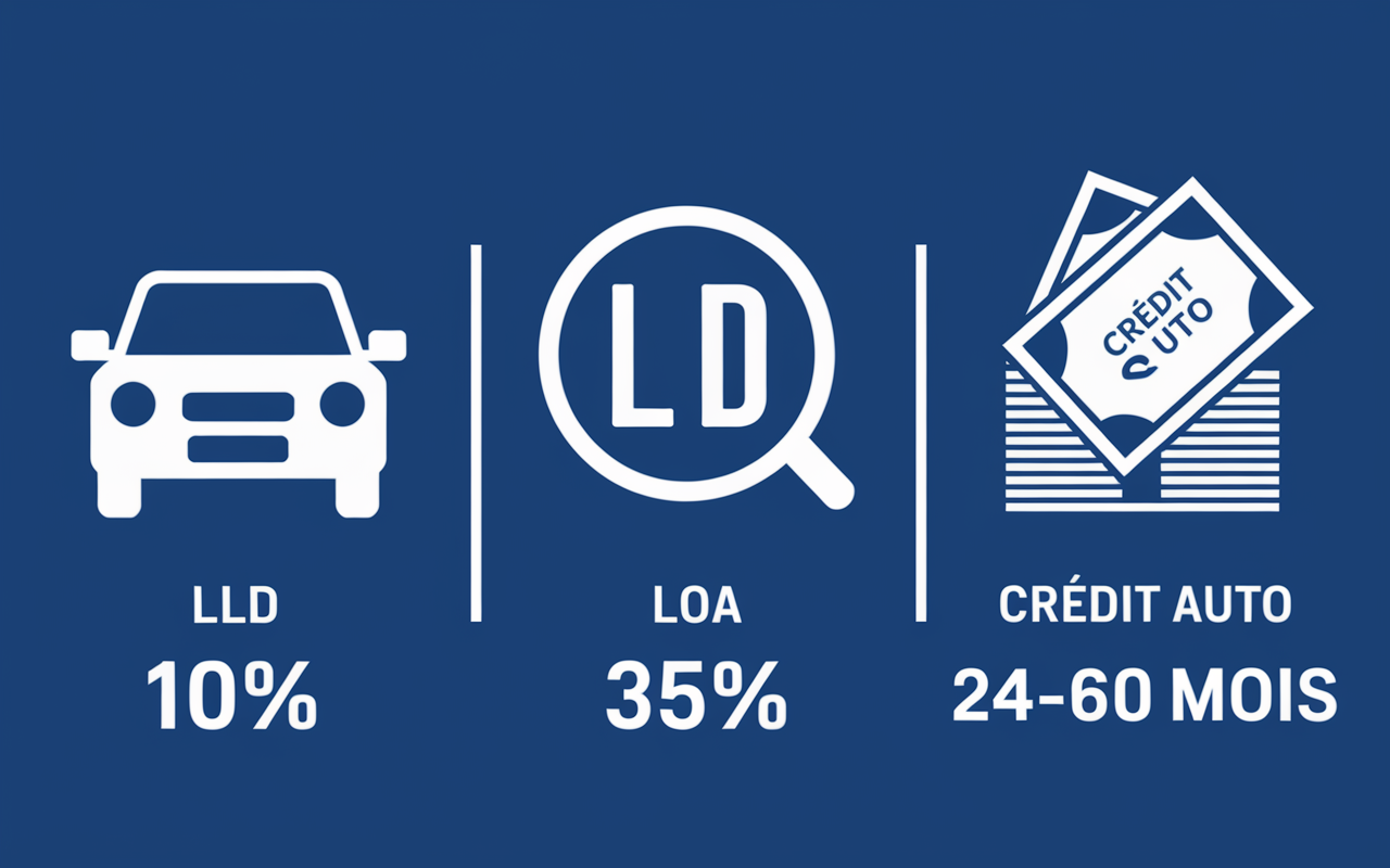 Alternatives à la LLD avec LOA et crédit auto, tableau comparatif