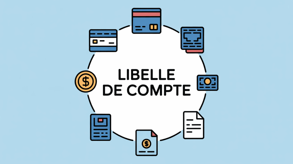 icones bancaires autour libellé de compte banque