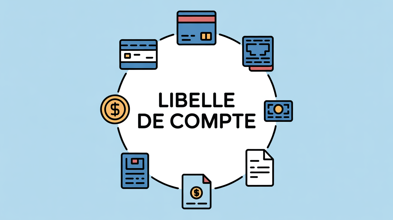 icones bancaires autour libellé de compte banque