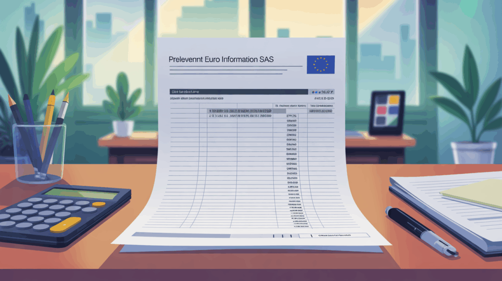 illustration extrait relevé bancaire prelevement euro information sas