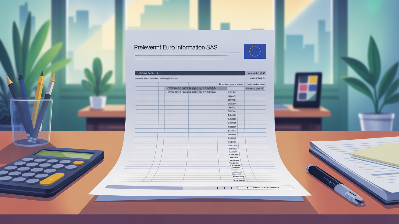 illustration extrait relevé bancaire prelevement euro information sas