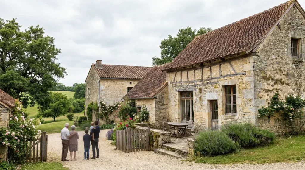 ancienne ferme pierre campagne dijon double habitation deux generations