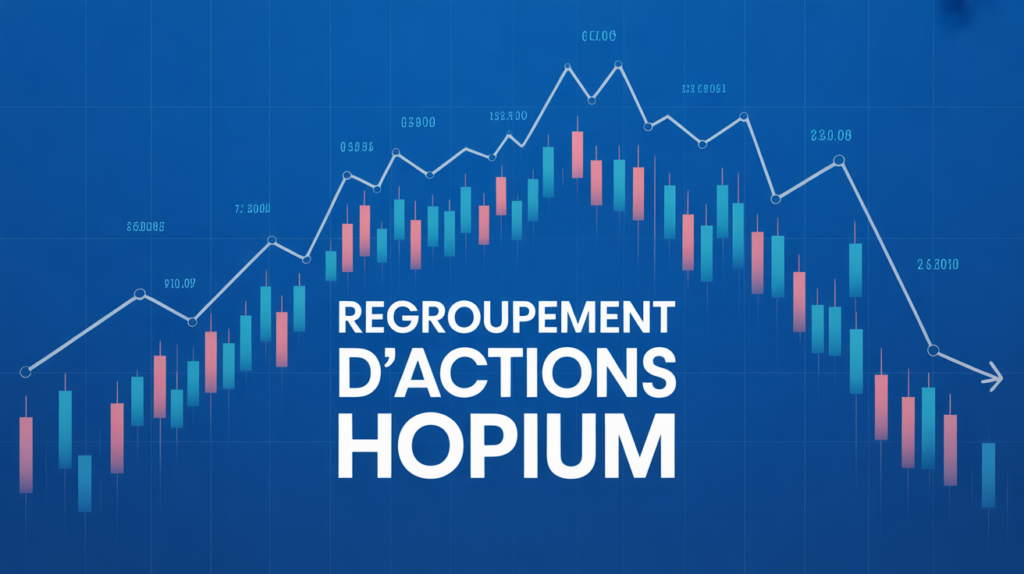 Graphique financier stylisé pour regroupement actions Hopium