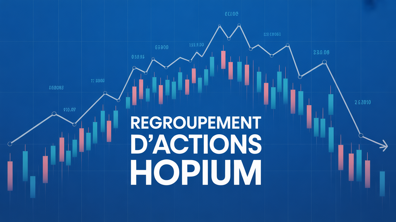 Graphique financier stylisé pour regroupement actions Hopium