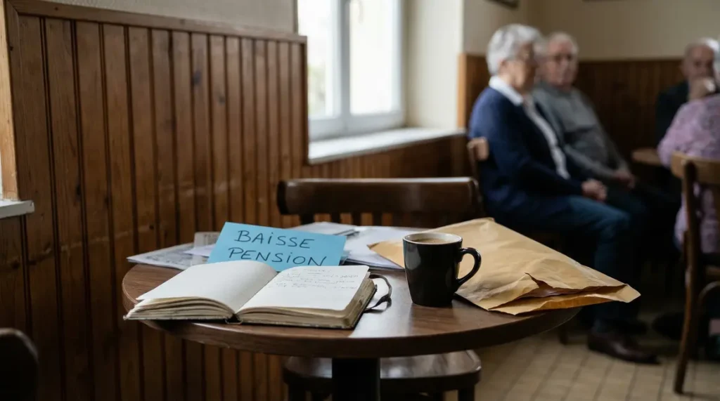 table café carnet baisse pension retraite
