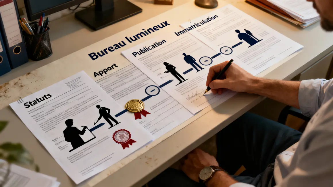 Etapes legales creation SCI statuts apport immatriculation