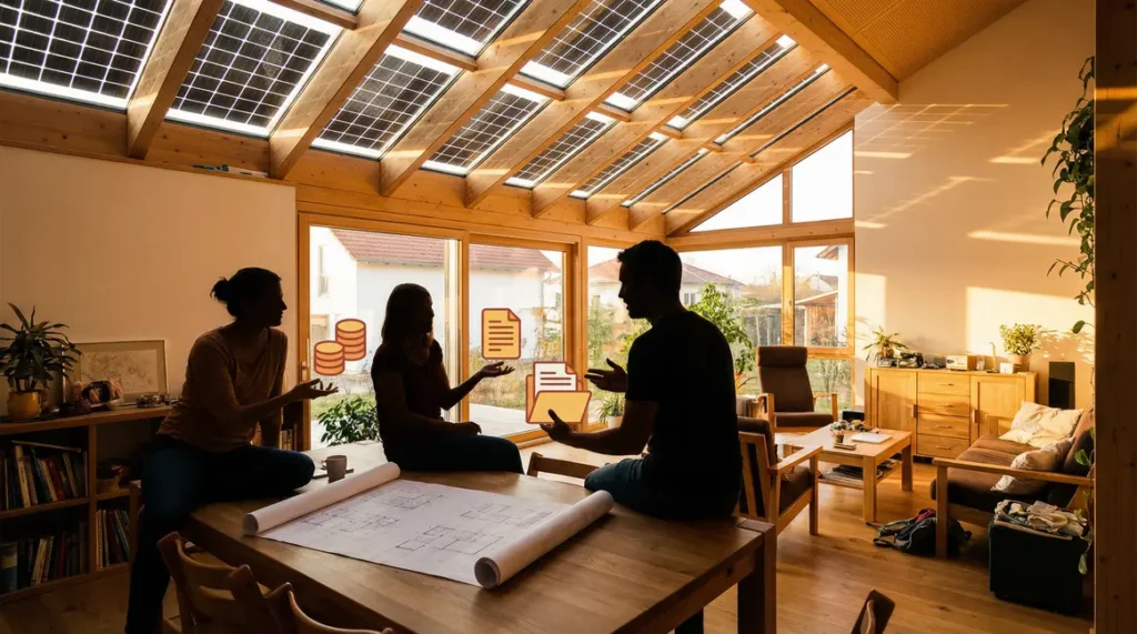 Maison moderne panneaux solaires defiscalisation credit