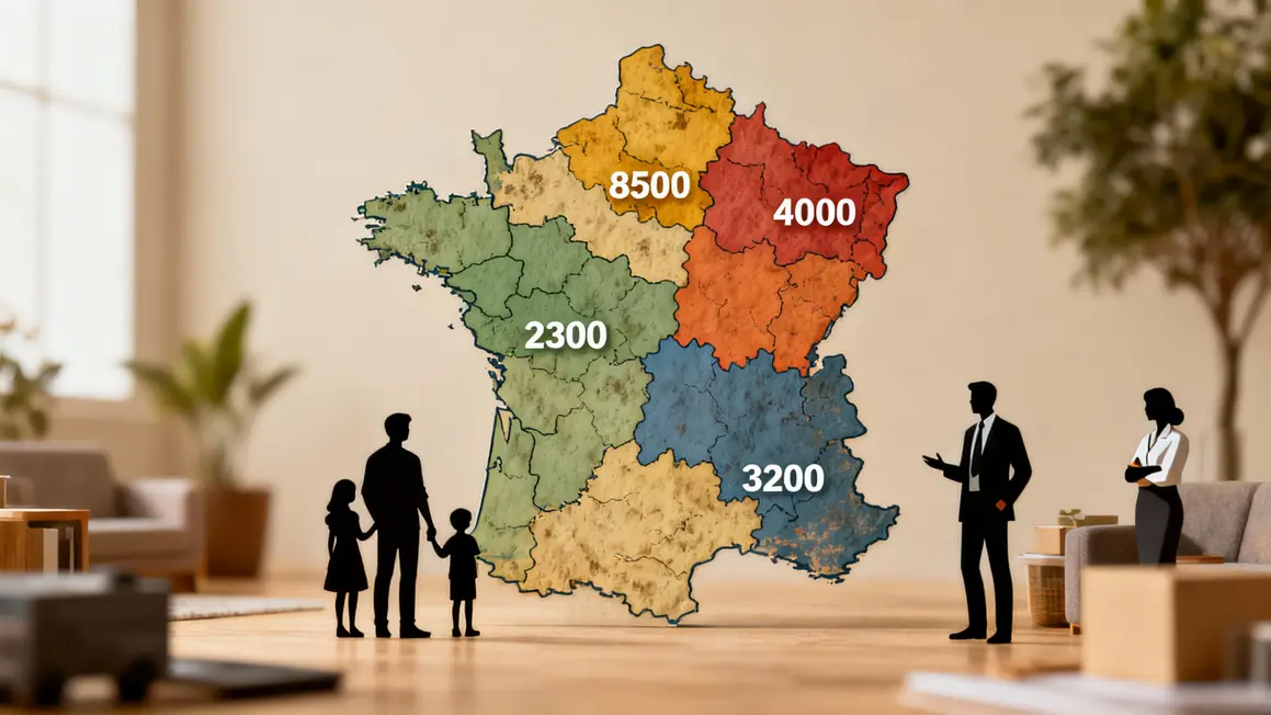 Carte France prix région propriétaires quadragénaires