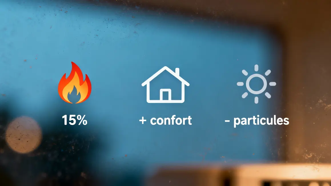 Icônes énergie confort air sain entretien radiateur