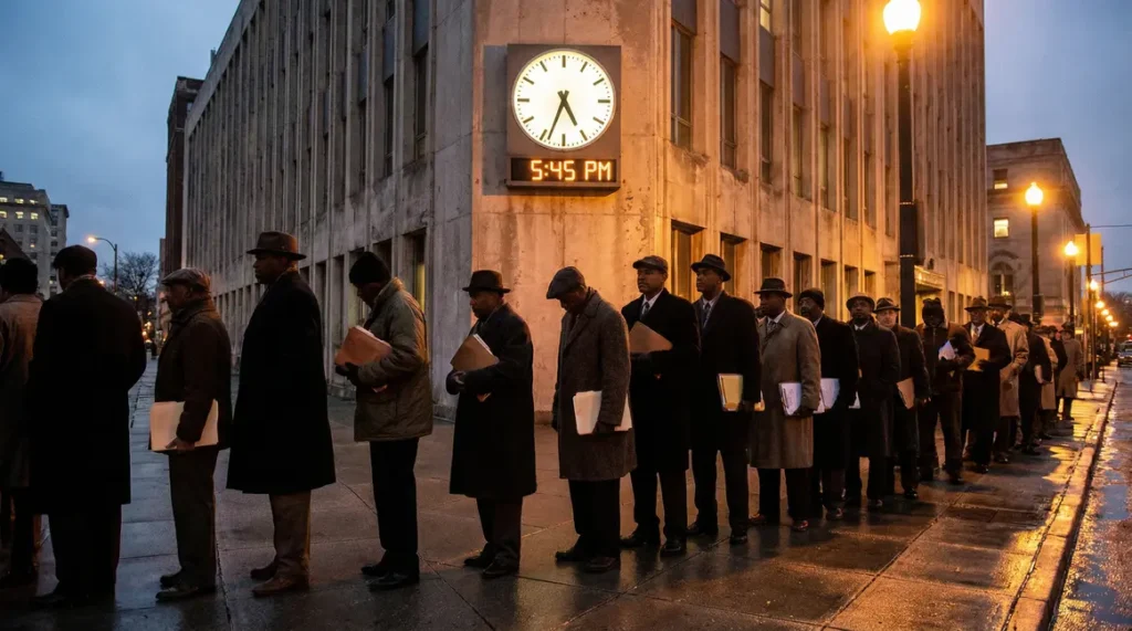 Demandeurs d'emploi en file d'attente France Travail situation urgente