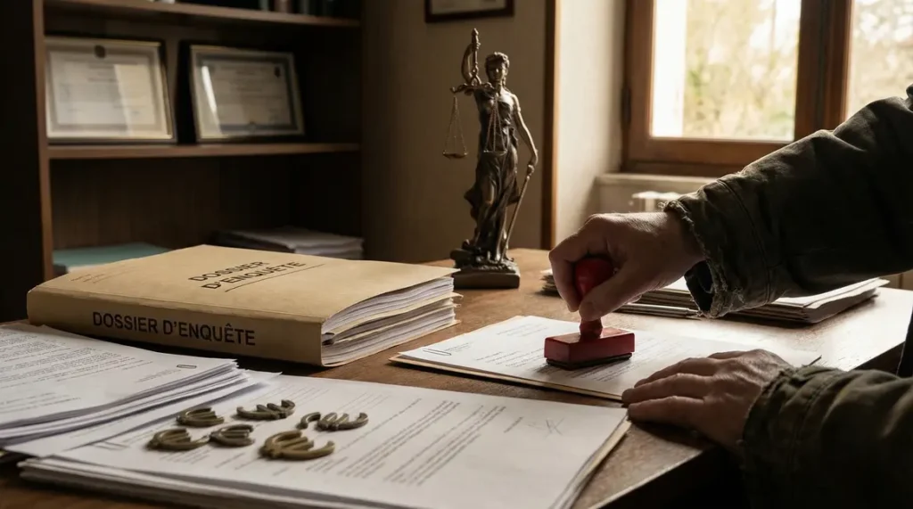 Bureau administratif avec dossier fraude remboursement medical
