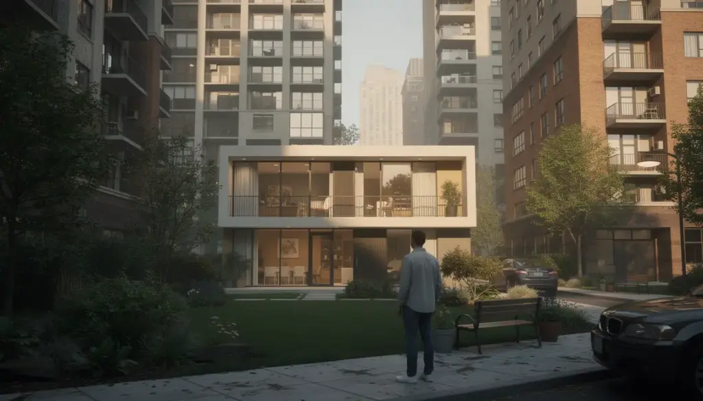 Maison moderne urbain et verdure placement immobilier