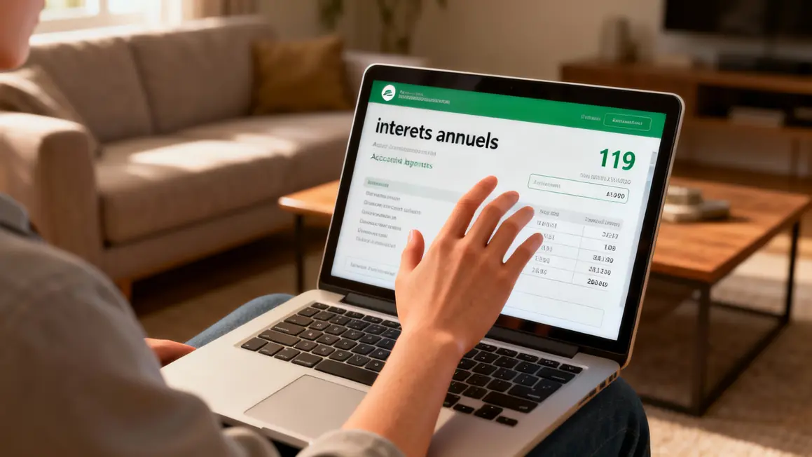 ecran bancaire affichant interets livret a et virement automatique