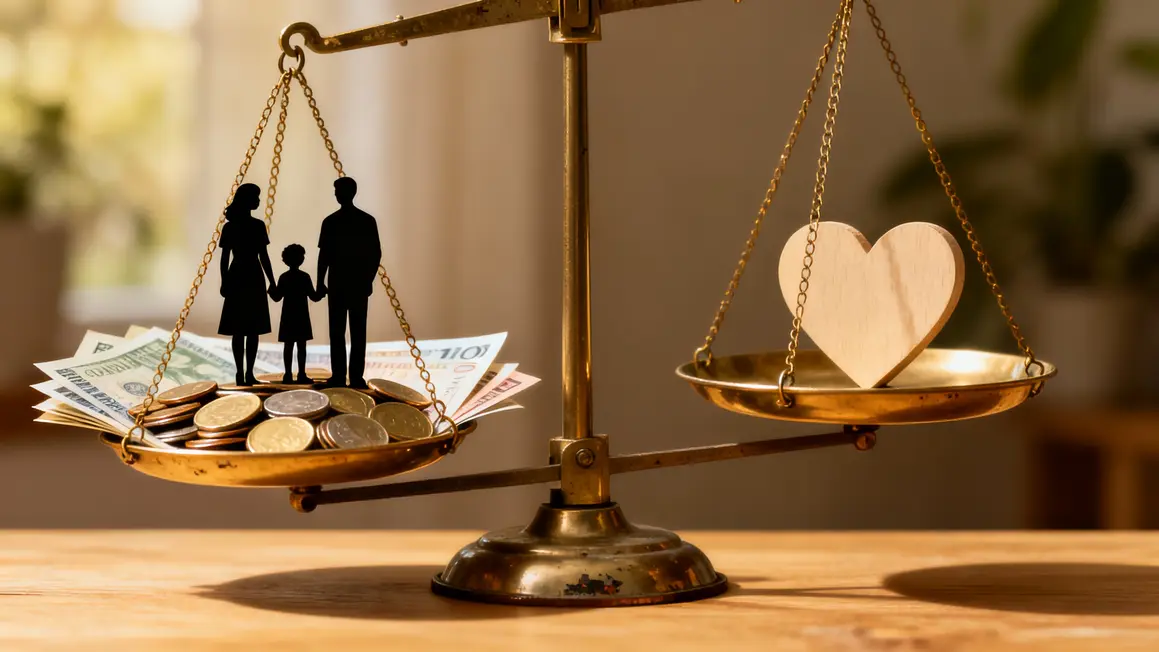 balance pièces billets coeur famille solidarité