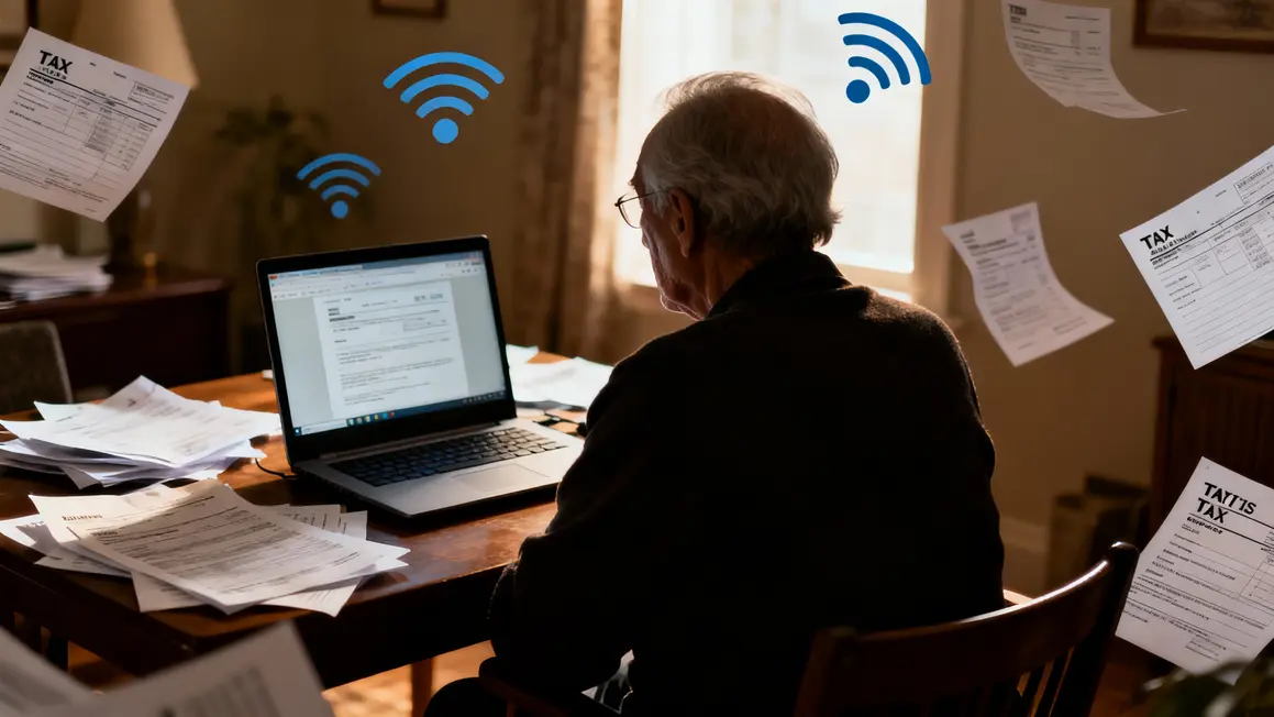 Seniors ordinateur papiers fiscalité dons