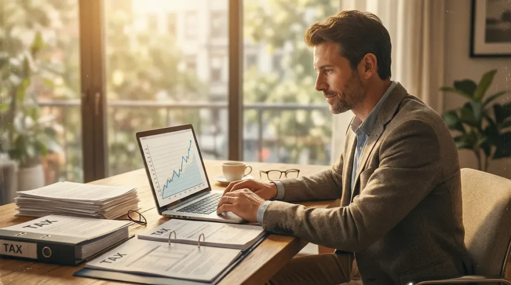Illustration PEA optimisation fiscale graphique investisseur