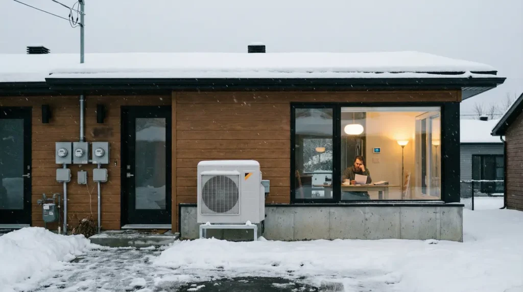 Pompe à chaleur extérieure maison hiver question dépense