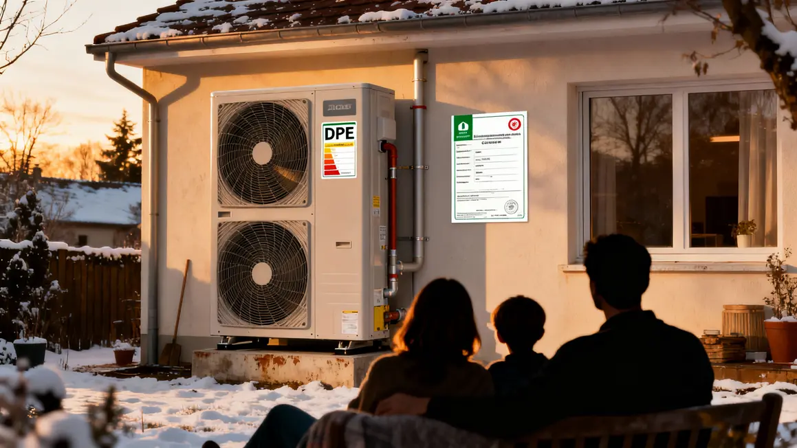 Pompe à chaleur installation maison DPE hiver