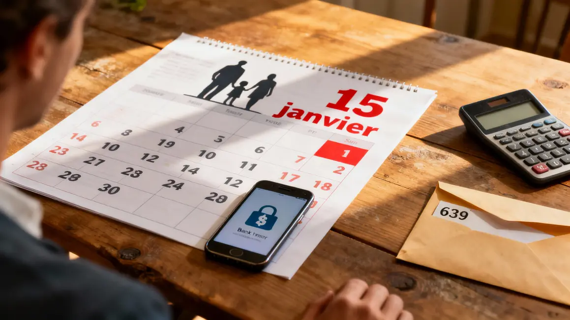 Calendrier 15 janvier, virement fiscal, chiffre 639 euros