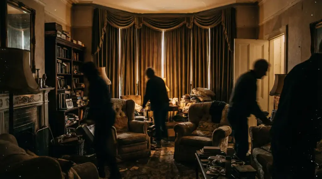 Salon sombre et meuble bloque la lumiere