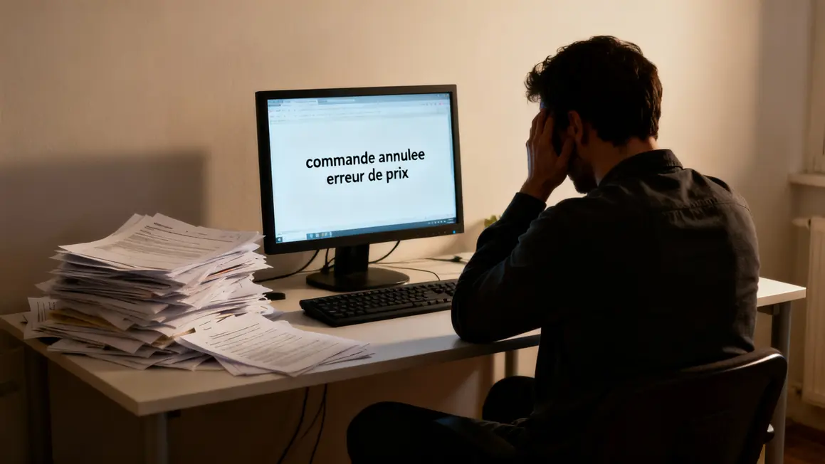 Annulation commande smartphone homme frustré