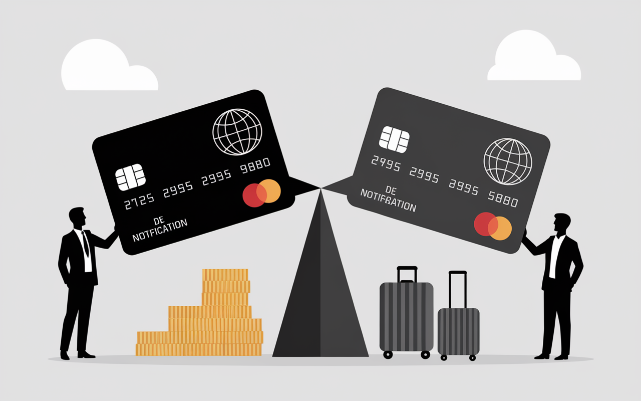 Avantages carte de crédit ou débit balance illustrative