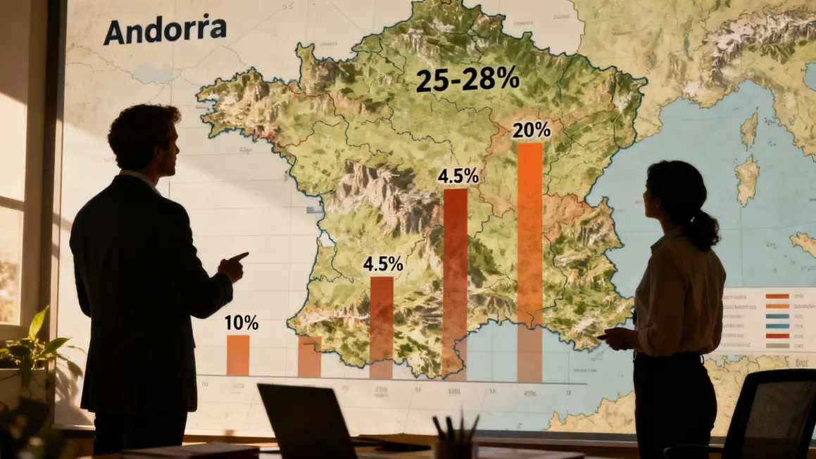 Graphique fiscalité Andorre France professionnels