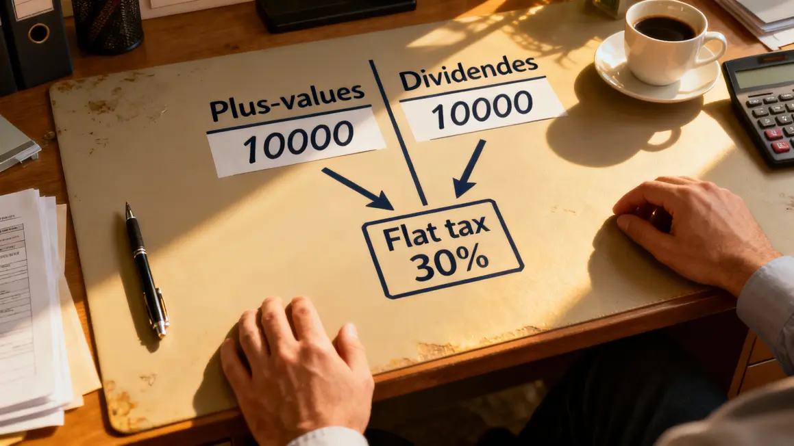 Tableau fiscalité plus-values et dividendes France