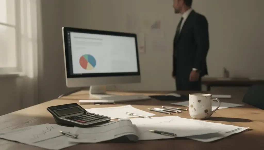 Bureau avec graphiques fiscaux bourse France